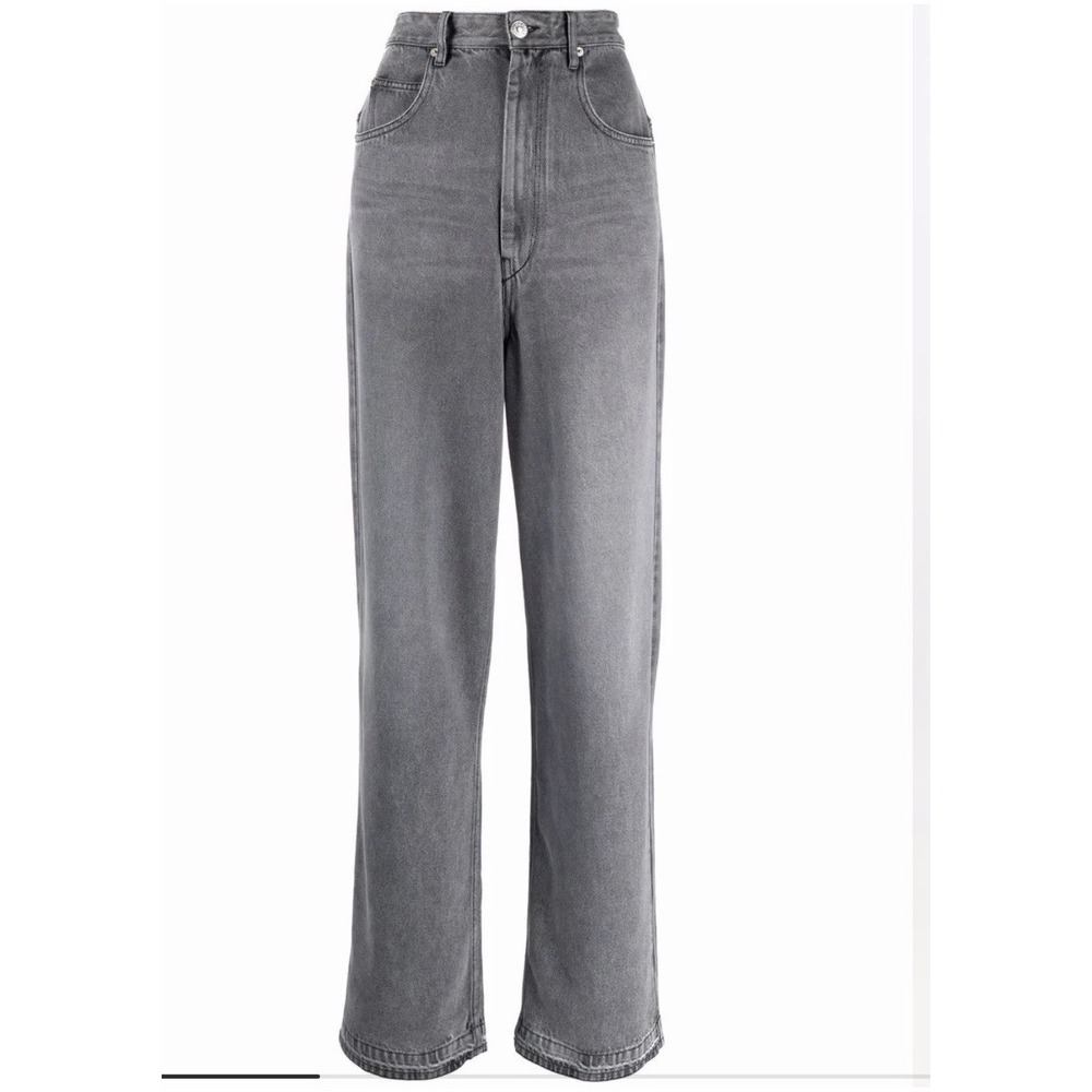 Isabel Etoile Marant Size 40/US 8 Grey Tilorsya Denim Wide Leg High Rise Jeans